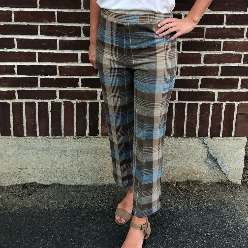 Vintage high waisted plaid Ankle pant